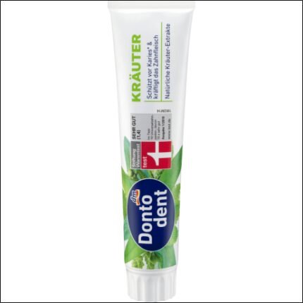 Dontodent Zahnpasta Kräuter Toothpaste with Chamomile, Myrrh, Sage and Mint Extract, 125 ml