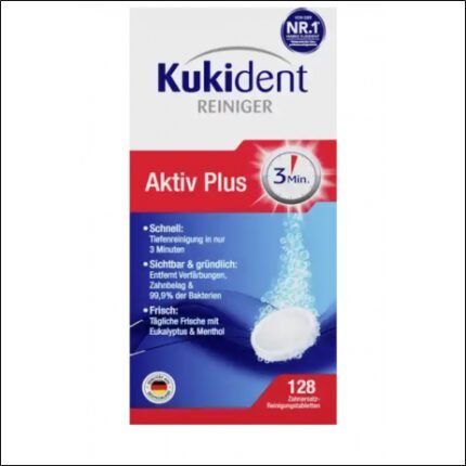 Kukident AktivPlus Denture Cleaning Tablets 128 Stk. Denture Cleaning Tablets AktivPlus, 128 pcs.