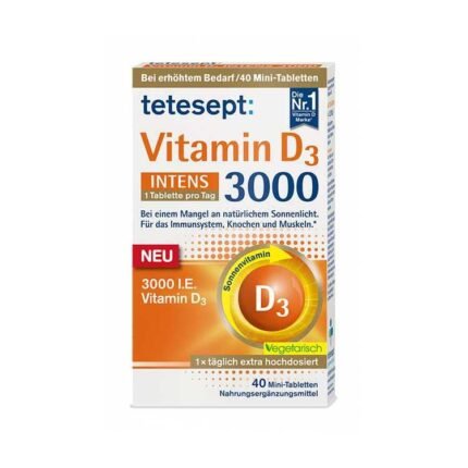 tetesept Vitamin D3 3000 INTENS Mini-Tabletten 40st, Vitamin D3 3000 units, 40 pieces