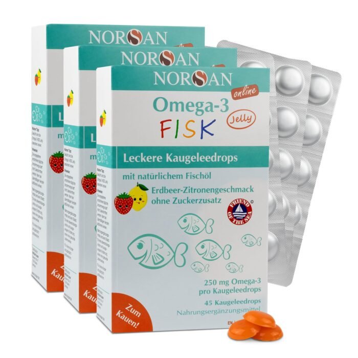 Norsan Omega-3 Fisk Jelly Strawberry-Lemon 45 pcs.
