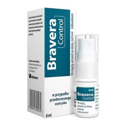 Bravera Control, 96 mg / g, skin spray to delay ejaculation, 8 ml